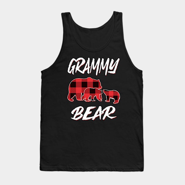 Grammy Bear Red Plaid Christmas Pajama Matching Family Gift Tank Top by intelus